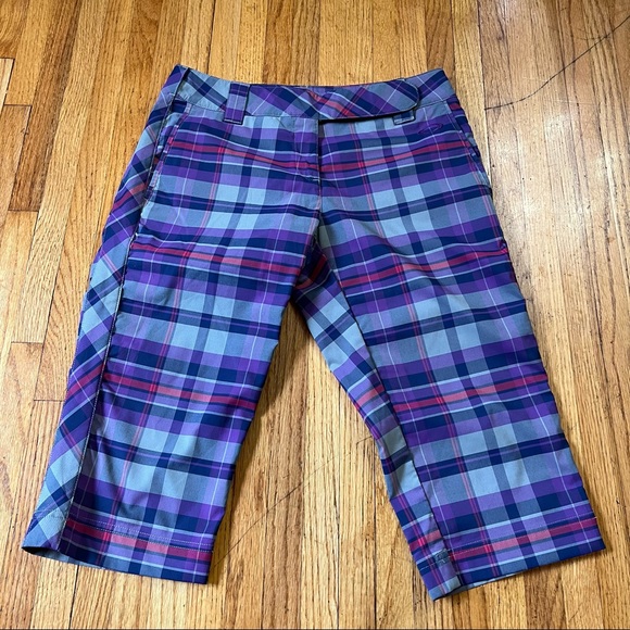 Oakley Shorts Oakley Shorts Women 4 Purple Pink Plaid Chino Flat